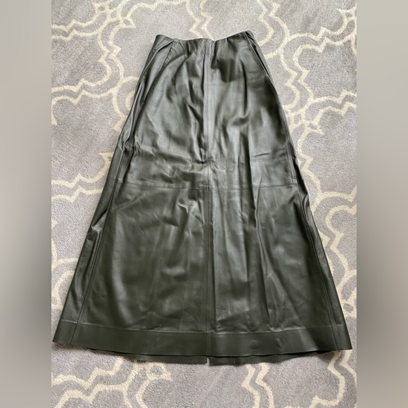 COS Dark Green Maxi Leather Skirt Size 34 - Picture 2 of 12